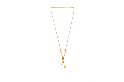 Gold Drip Charm Necklace