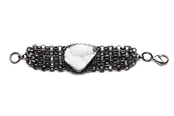 White Quartz Druzy Cuff