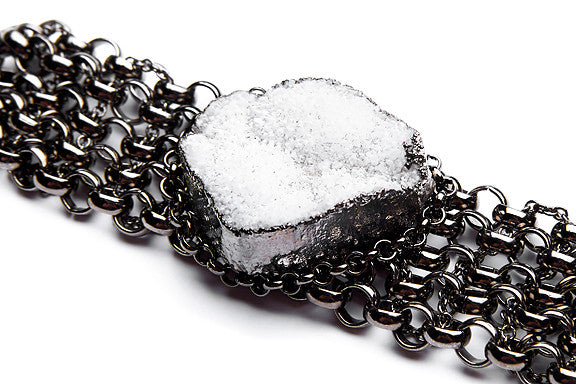 White Quartz Druzy Cuff